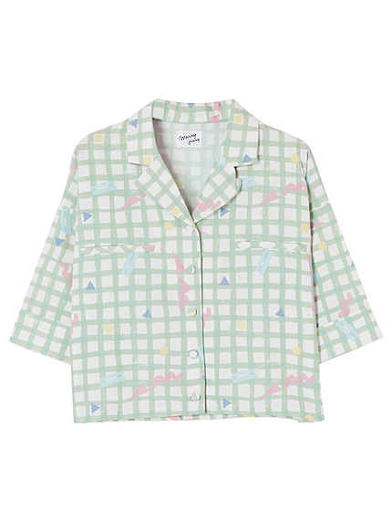 YURERUチェックショートシャツ