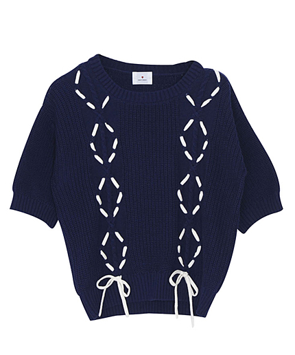 ケーブルリボンニット