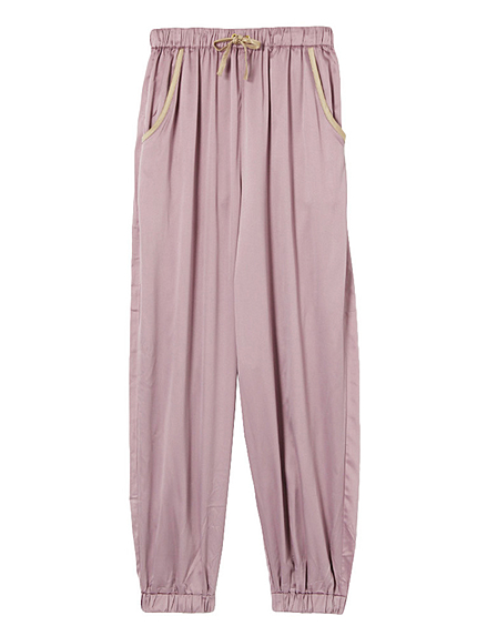 バイカラーサテンパンツ