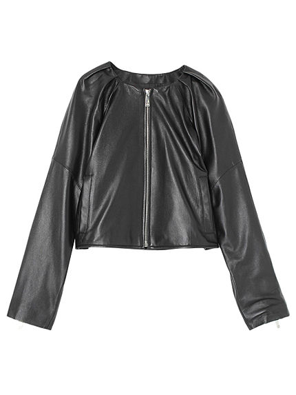 【MODE】タックネックレザーブルゾン