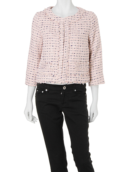 【BSC】 ツイードカラー七分袖ジャケット