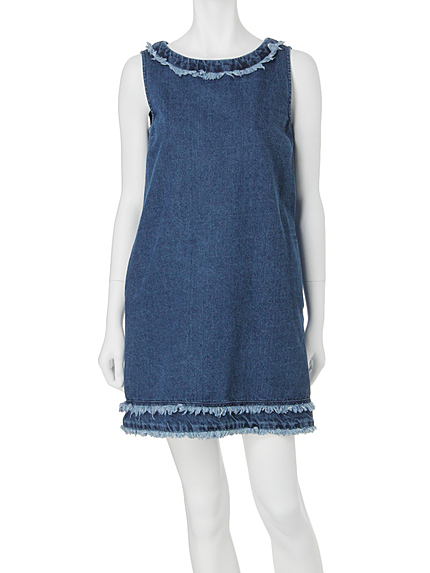【BSC】 デニムフリンジワンピース