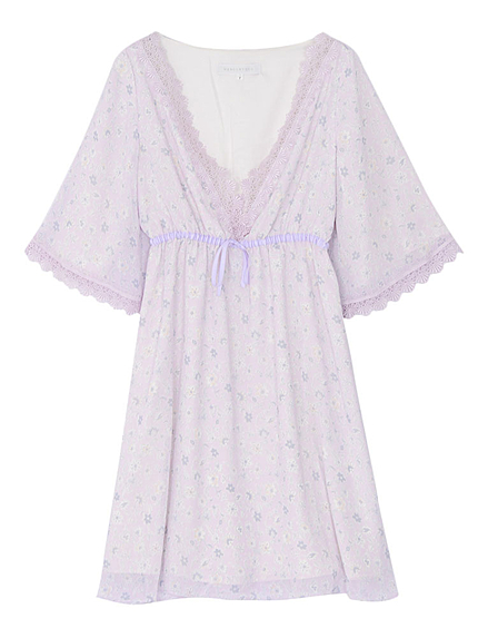 【DUO】 ペイズリー×レースワンピース