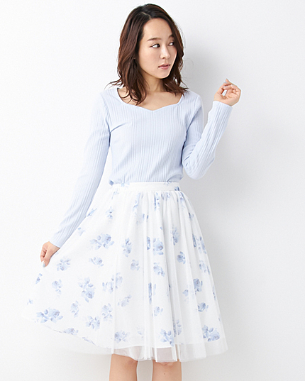 花柄チュール／スカートA