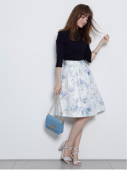 【Arpege story限定】アートニュアンスプリントタックスカート