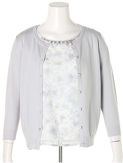 プリントブラウス付トリプルアンサンブル