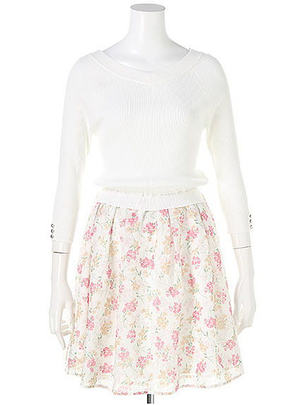 エアリー小花ドッキングワンピース