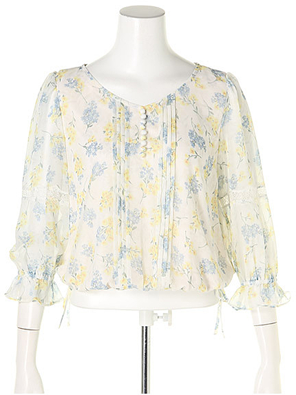 リラティプリントブラウス