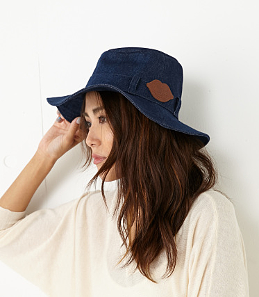 デニム つば広 ハット