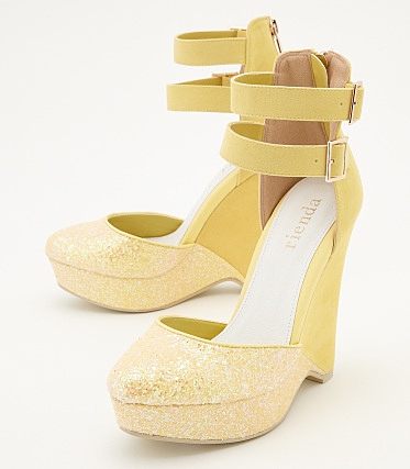 グリッターコンビパンプス