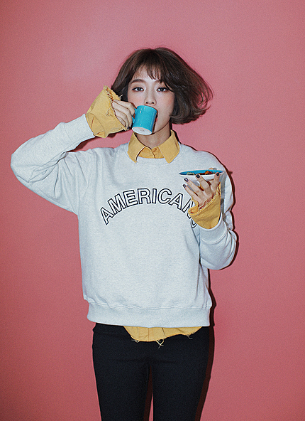 AMERICANOロゴ刺繍スウェットプルオーバー・全3色・t46015