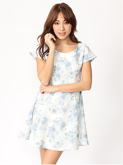 16.SS 淡色フラワープリントワンピ
