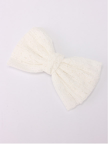 レースリボンヘアクリップ