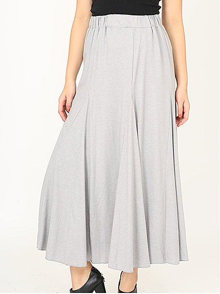 切替えロングフレアスカート