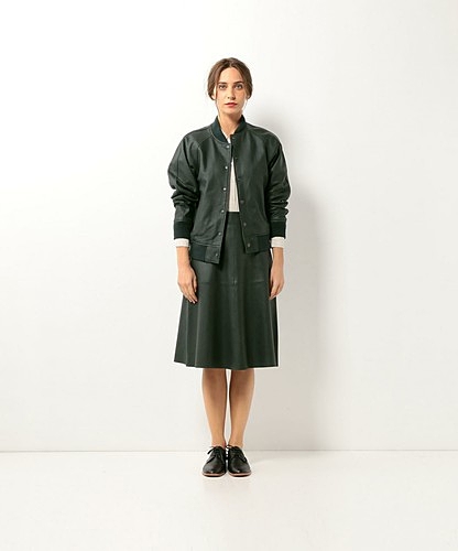 ＜Steven Alan＞GOAT NAPPA FLARE SKIRT/ｽｶｰﾄо