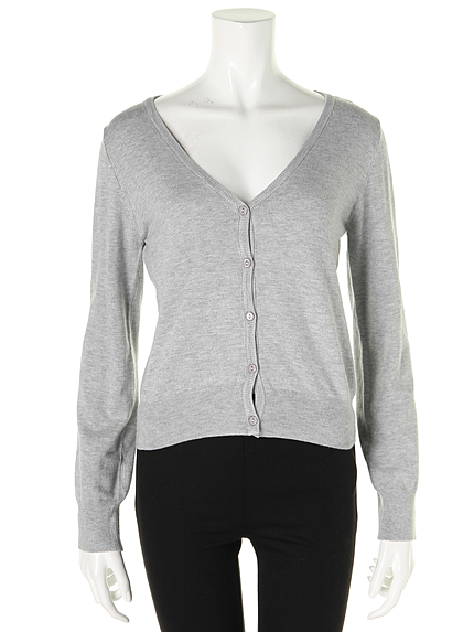 BasicVネックニットカーデ