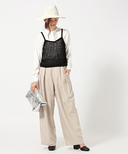 【LADIES WEB先行予約】3Gテープヤーンニットキャミソール