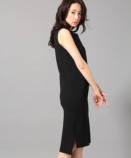 Eミラノリブクルーノースリーブワンピース