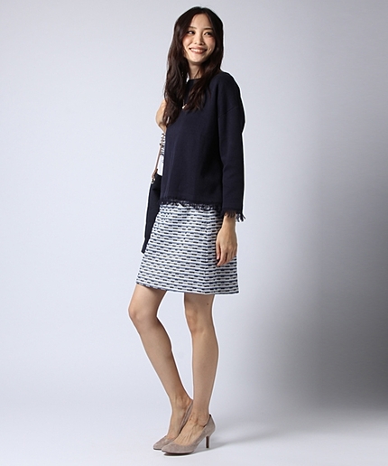 オプティカルジャガードミニスカート