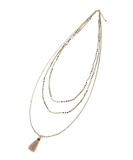 ビーズフリンジネックレス