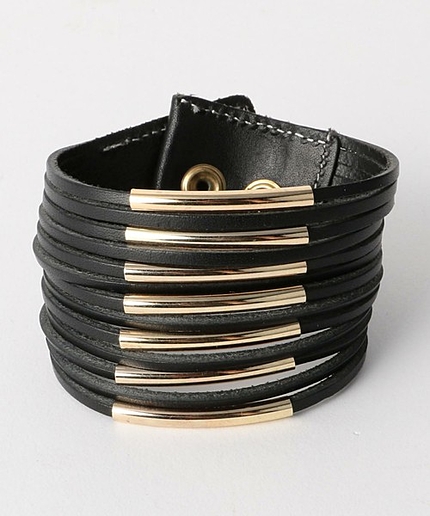 mimis メタルレザーバングル