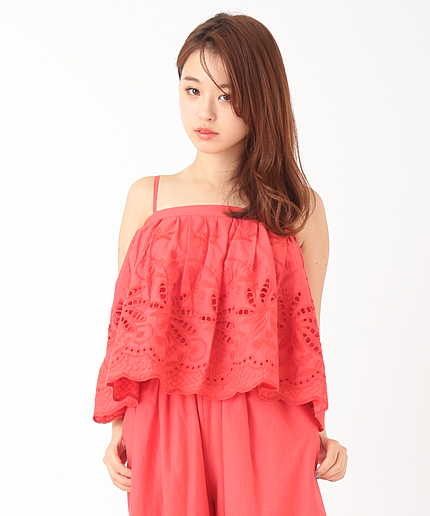 カットワークキャミBL