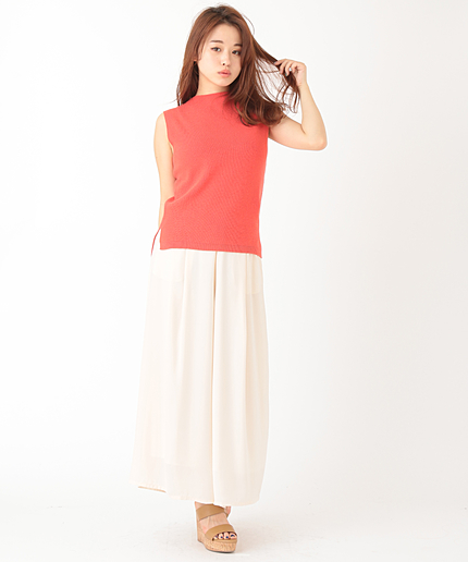 サイドスリットボトルネックノースリKT