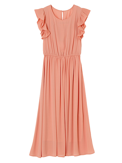 ショルダープリーツロングOP