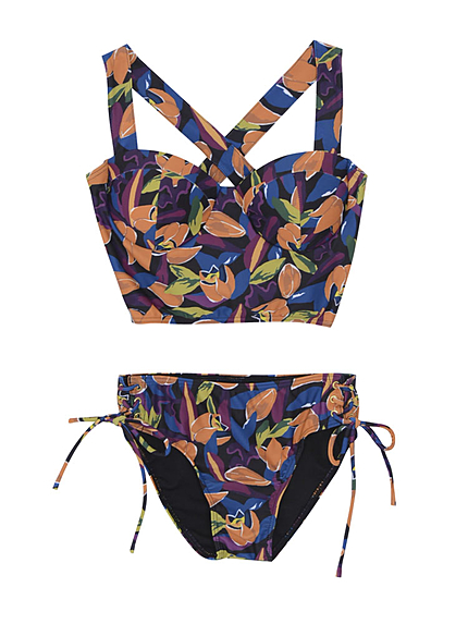 Paint Flowerバックリボンビスチェ