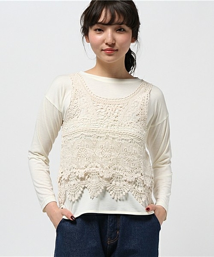 レースキャミ×プルオーバーセット/AEMFC LACECAMI×POセット