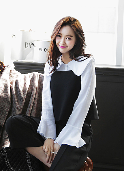 ラウンドカットソフトフレアヘムビスチェ・全2色・t45737