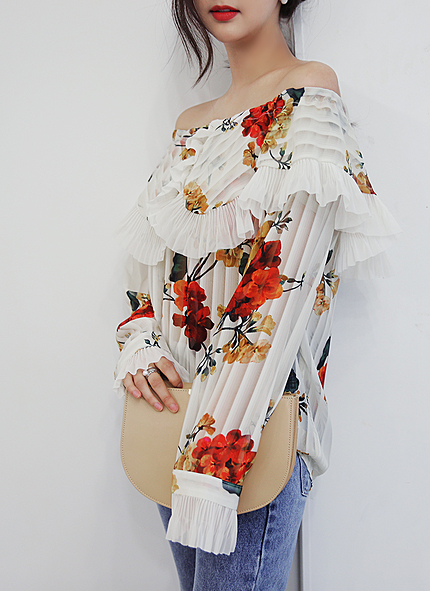 ラッフルセーラーカラー2パターンブラウス・全3色・t45719