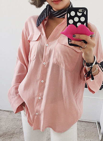 2ポケットルーズフィットブラウス・全5色・t43613