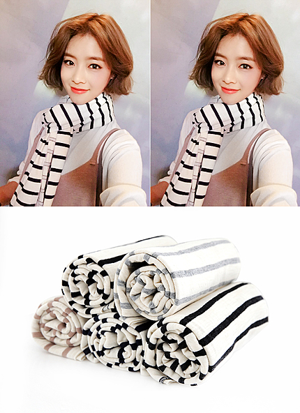 コットンボーダーマフラー・全5色・d43603