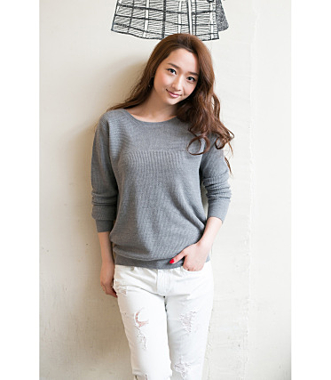 FCT片畦ボートネック長袖PO