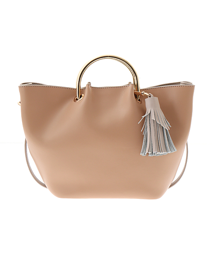 メタルハンドルバッグ