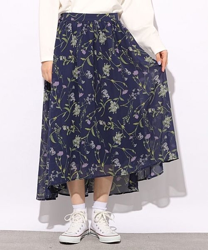 Ｐハナガラアシメヘムスカート