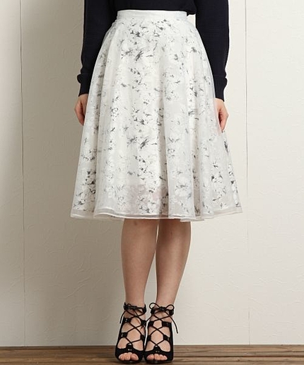 オーガンジーフレアースカート