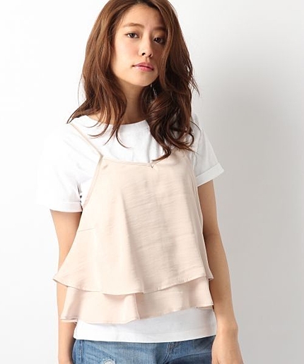 ※予約準備数追加※【先行予約】サテンティアードキャミ2