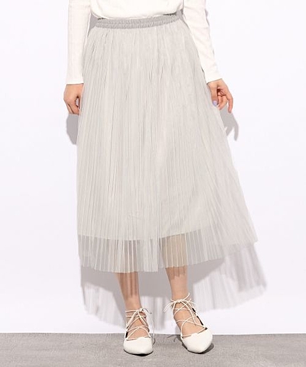 チュールプリーツスカート