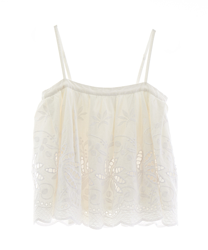 カットワークキャミBL