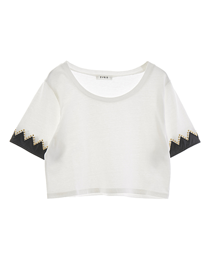 フェイクレザーコンビT-SH