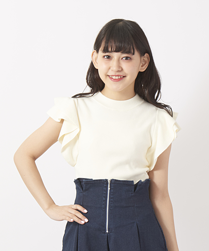 フリルスリーブニットプルオーバー