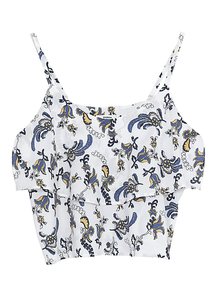 【CASUAL】ペイズリーフラワーレイヤードキャミソール