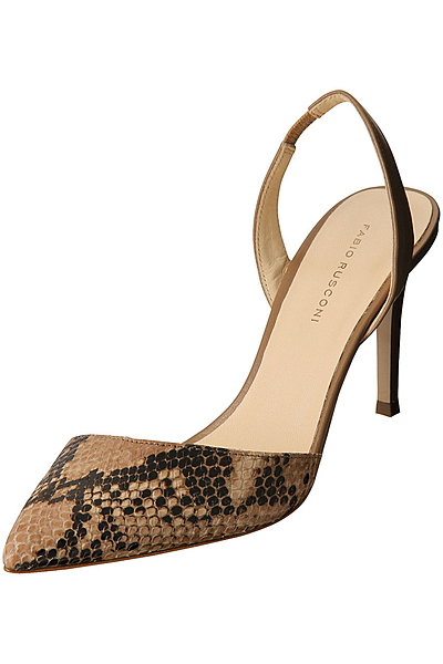 スネーク型押バックストラップパンプス