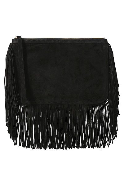 スエードフリンジクラッチバッグ