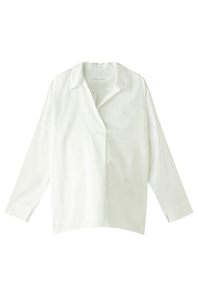 コットンサテンプルオーバーシャツ