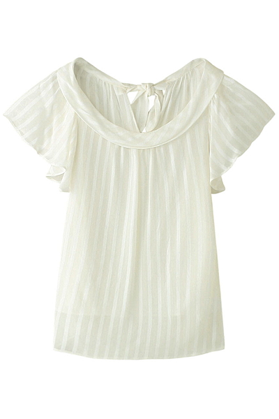 シフォンストライプブラウス