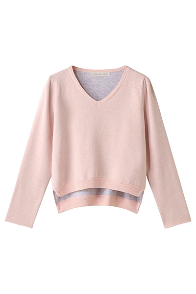 接結配色Vネックプルオーバー(セットアップ対応)