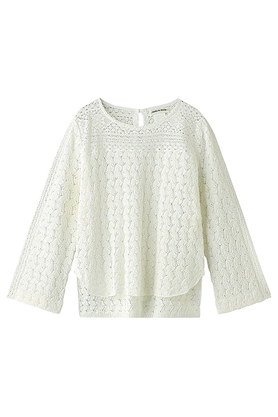 コットンレースニットプルオーバー